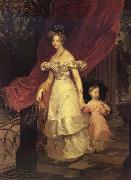 Karl Briullov, Portrait of Gaand Duchess Yelena Pavlovna with her daughter